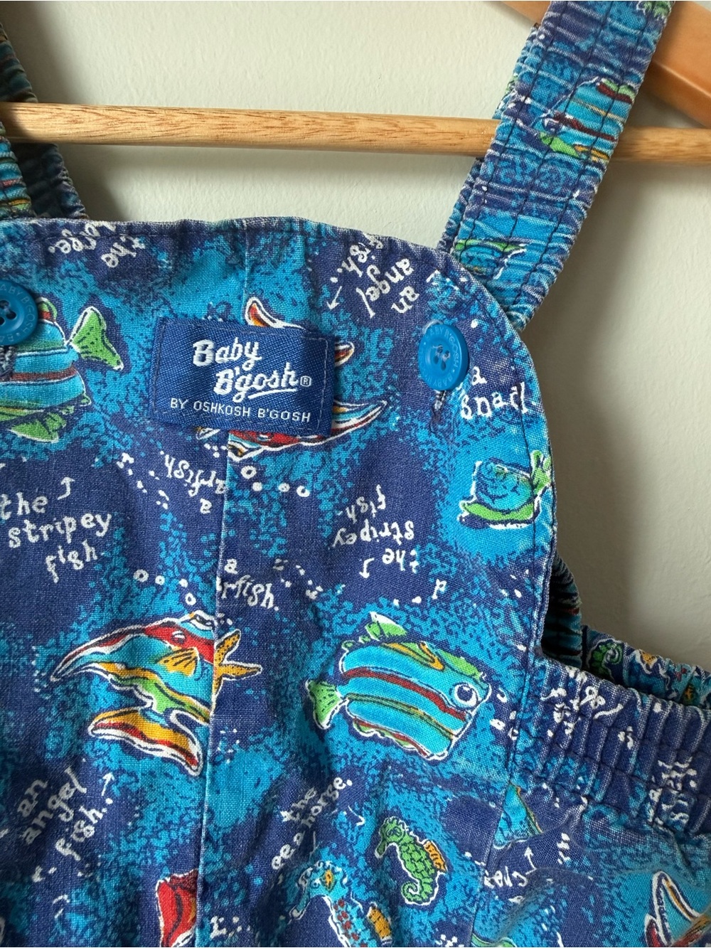OshKosh B'gosh Blue Fish Print Shortalls